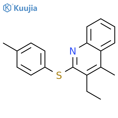 QUINOLINE, 3-ETHYL-4-METHYL-2-[(4-METHYLPHENYL)THIO]- structure