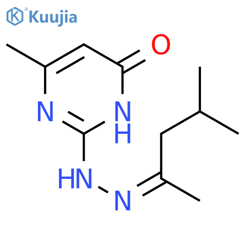 6-methyl-2-2-(4-methylpentan-2-ylidene)hydrazin-1-ylpyrimidin-4-ol structure