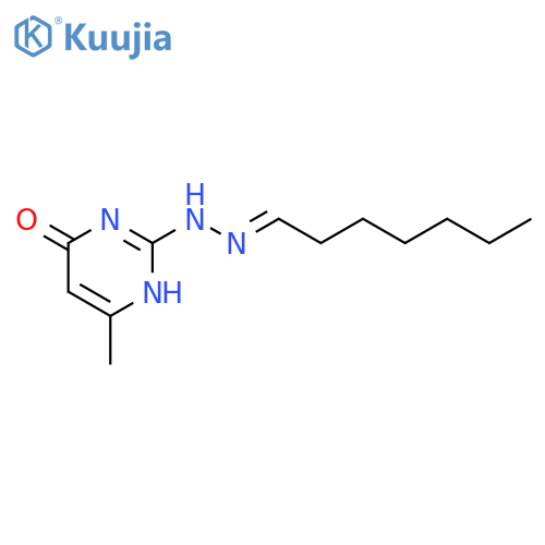 HEPTANAL, (1,4-DIHYDRO-6-METHYL-4-OXO-2-PYRIMIDINYL)HYDRAZONE structure