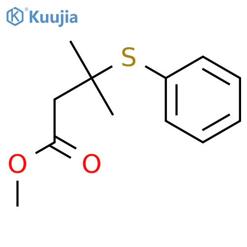 Butanoic acid, 3-methyl-3-(phenylthio)-, methyl ester structure