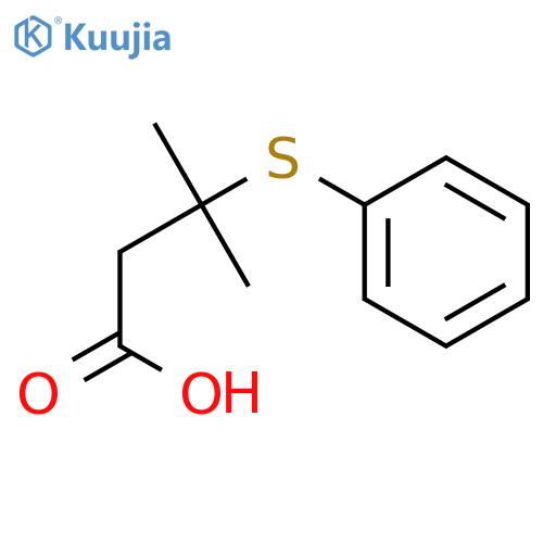 Butanoic acid, 3-methyl-3-(phenylthio)- structure