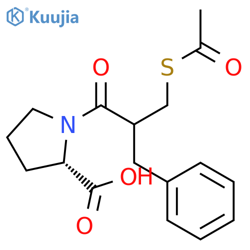L-PROLINE, 1-[2-[(ACETYLTHIO)METHYL]-1-OXO-3-PHENYLPROPYL]- structure