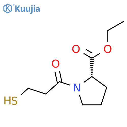 L-Proline, 1-(3-mercapto-1-oxopropyl)-, ethyl ester structure