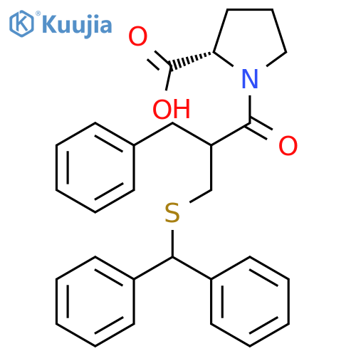 L-PROLINE, 1-[2-[[(DIPHENYLMETHYL)THIO]METHYL]-1-OXO-3-PHENYLPROPYL]- structure
