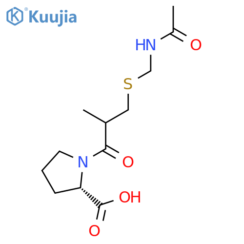 L-PROLINE, 1-[3-[[(ACETYLAMINO)METHYL]THIO]-2-METHYL-1-OXOPROPYL]- structure
