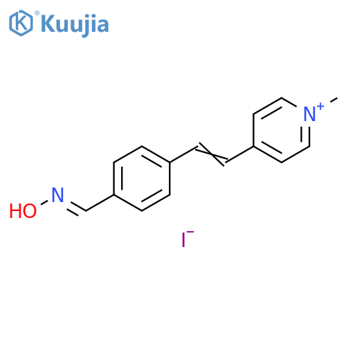 Pyridinium, 4-[2-[4-[(hydroxyimino)methyl]phenyl]ethenyl]-1-methyl-, iodide (1:1) structure