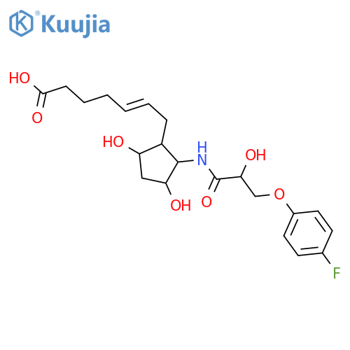 5-Heptenoic acid,7-[2-[[3-(4-fluorophenoxy)-2-hydroxy-1-oxopropyl]amino]-3,5-dihydroxycyclopentyl]-,[1R-[1a(Z),2b(R*),3a,5a]]- (9CI) structure