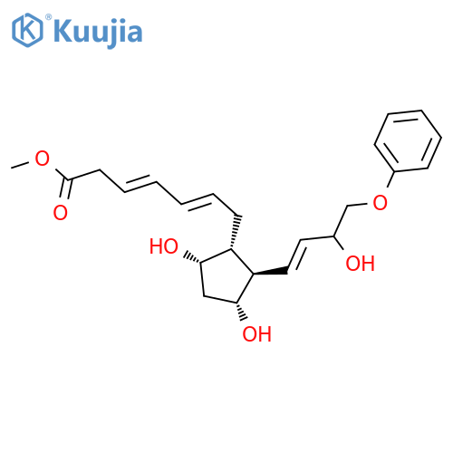 3,5-Heptadienoic acid,7-[3,5-dihydroxy-2-(3-hydroxy-4-phenoxy-1-butenyl)cyclopentyl]-, methyl ester,[1R-[1a(3E,5E),2b(1E,3R*),3a,5a]]- (9CI) structure