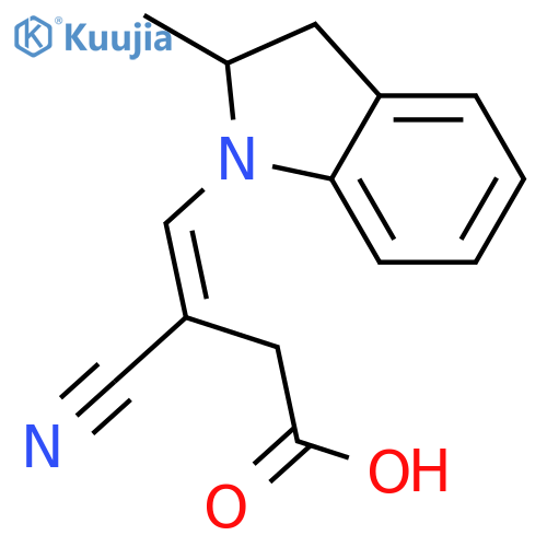 3-Cyano-4-(2-methyl-2,3-dihydro-1H-indol-1-yl)but-3-enoic acid structure