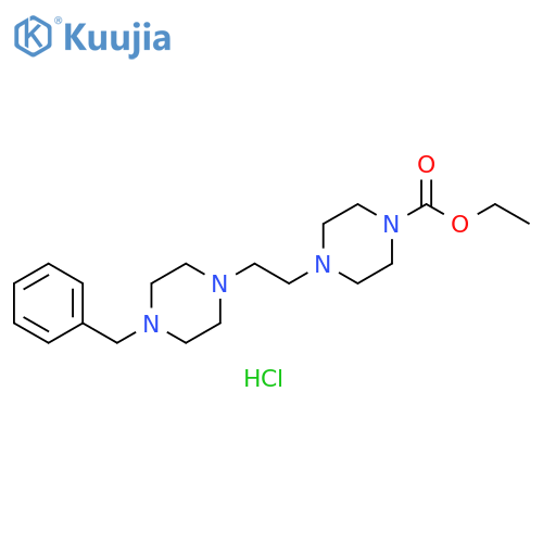 1-Piperazinecarboxylic acid, 4-[2-[4-(phenylmethyl)-1-piperazinyl]ethyl]-,ethyl ester, monohydrochloride structure