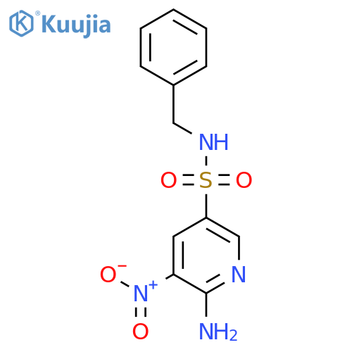 3-Pyridinesulfonamide, 6-amino-5-nitro-N-(phenylmethyl)- structure