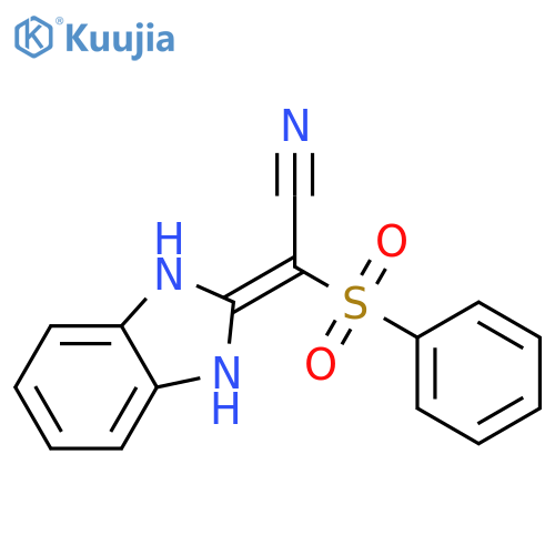 Acetonitrile, (1,3-dihydro-2H-benzimidazol-2-ylidene)(phenylsulfonyl)- structure