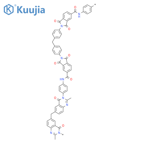 Poly[(2-methyl-4-oxo-3,6(4H)-quinazolinediyl)methylene(2-methyl-4-oxo-6,3(4H)-quinazolinediyl)-1,4-phenyleneiminocarbonyl(1,3-dihydro-1,3-dioxo-2H-isoindole-5,2-diyl)-1,4-phenylenemethylene-1,4-phenylene(1,3-dihydro-1,3-dioxo-2H-isoindole-2,5-diyl)carbonylimino-1,4-phenylene] structure