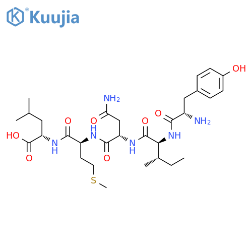 L-LEUCINE, N-[N-[N2-(N-L-TYROSYL-L-ISOLEUCYL)-L-ASPARAGINYL]-L-METHIONYL]- structure