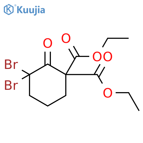 1,1-CYCLOHEXANEDICARBOXYLIC ACID, 3,3-DIBROMO-2-OXO-, DIETHYL ESTER structure