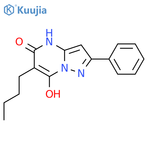 Pyrazolo[1,5-a]pyrimidin-5(4H)-one, 6-butyl-7-hydroxy-2-phenyl- structure