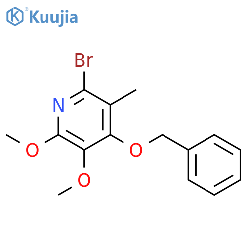 Pyridine, 2-bromo-5,6-dimethoxy-3-methyl-4-(phenylmethoxy)- structure
