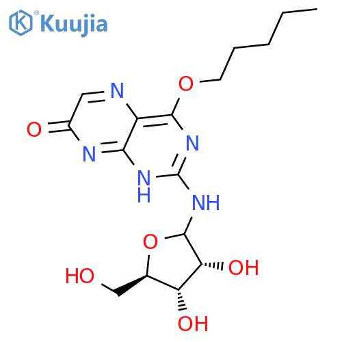 7(1H)-Pteridinone, 4-(pentyloxy)-2-(D-ribofuranosylamino)- structure