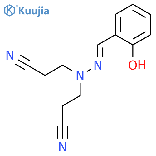 Propanenitrile, 3,3'-[[(2-hydroxyphenyl)methylene]hydrazono]bis- structure