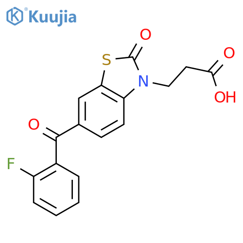 3(2H)-Benzothiazolepropanoic acid, 6-(2-fluorobenzoyl)-2-oxo- structure