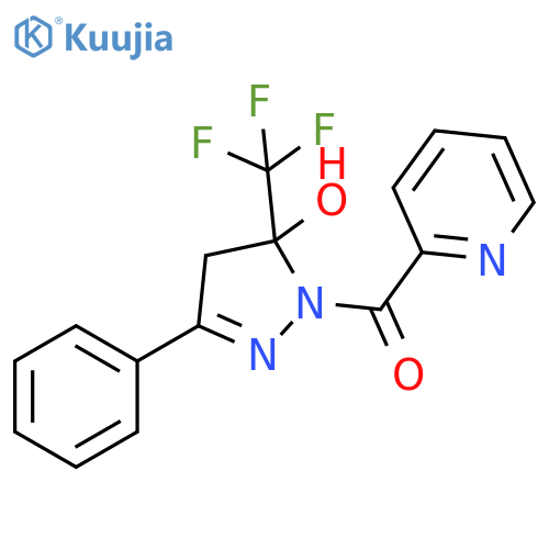 1H-Pyrazol-5-ol,4,5-dihydro-3-phenyl-1-(2-pyridinylcarbonyl)-5-(trifluoromethyl)- structure