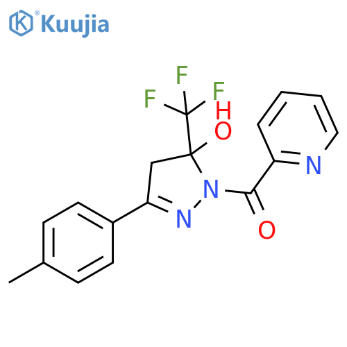 1H-Pyrazol-5-ol,4,5-dihydro-3-(4-methylphenyl)-1-(2-pyridinylcarbonyl)-5-(trifluoromethyl)- structure