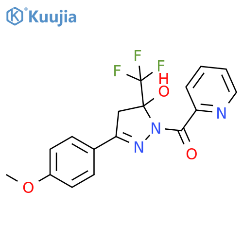 1H-Pyrazol-5-ol,4,5-dihydro-3-(4-methoxyphenyl)-1-(2-pyridinylcarbonyl)-5-(trifluoromethyl)- structure