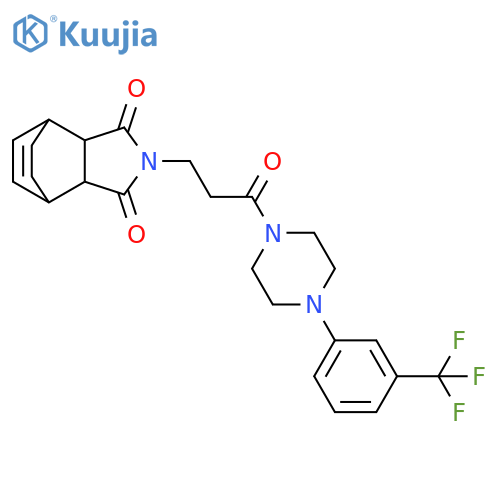 Piperazine,1-[3-(1,3,3a,4,7,7a-hexahydro-1,3-dioxo-4,7-ethano-2H-isoindol-2-yl)-1-oxopropyl]-4-[3-(trifluoromethyl)phenyl]- structure
