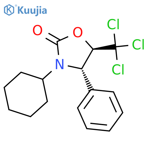2-Oxazolidinone, 3-cyclohexyl-4-phenyl-5-(trichloromethyl)-, trans- structure