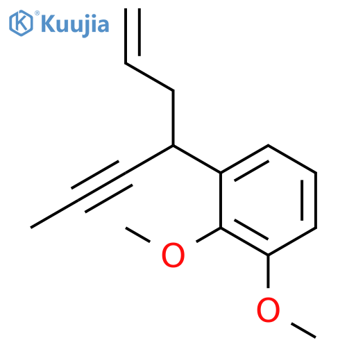 Benzene, 1,2-dimethoxy-3-[1-(1-propynyl)-3-butenyl]- structure