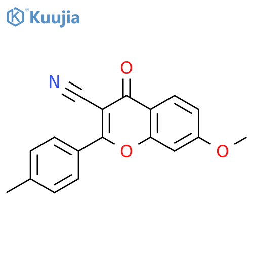 4H-1-Benzopyran-3-carbonitrile, 7-methoxy-2-(4-methylphenyl)-4-oxo- structure