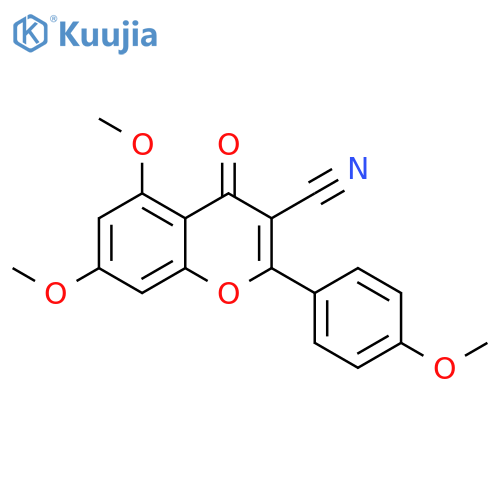 4H-1-Benzopyran-3-carbonitrile,5,7-dimethoxy-2-(4-methoxyphenyl)-4-oxo- structure