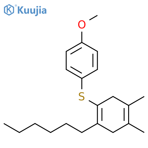 Benzene,1-[(2-hexyl-4,5-dimethyl-1,4-cyclohexadien-1-yl)thio]-4-methoxy- structure