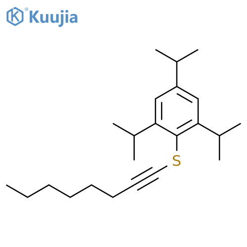 Benzene, 1,3,5-tris(1-methylethyl)-2-(1-octynylthio)- structure