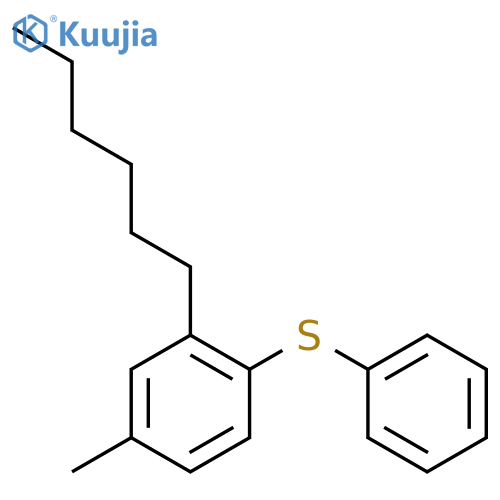 Benzene, 2-hexyl-4-methyl-1-(phenylthio)- structure