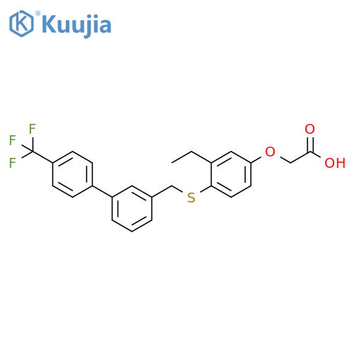 Acetic acid,[3-ethyl-4-[[[4'-(trifluoromethyl)[1,1'-biphenyl]-3-yl]methyl]thio]phenoxy]- structure