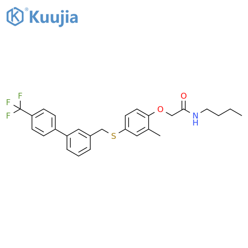 Acetamide,N-butyl-2-[2-methyl-4-[[[4'-(trifluoromethyl)[1,1'-biphenyl]-3-yl]methyl]thio]phenoxy]- structure