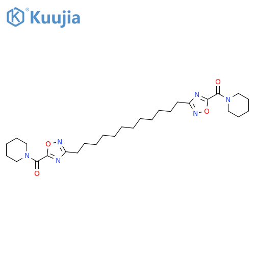 Piperidine,1,1'-[1,12-dodecanediylbis(1,2,4-oxadiazole-3,5-diylcarbonyl)]bis- structure