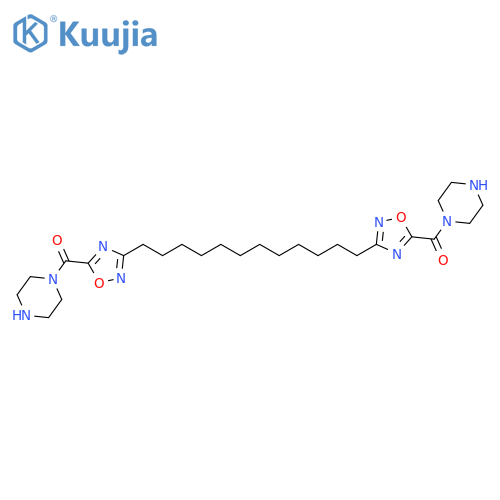 Piperazine,1,1'-[1,12-dodecanediylbis(1,2,4-oxadiazole-3,5-diylcarbonyl)]bis- structure