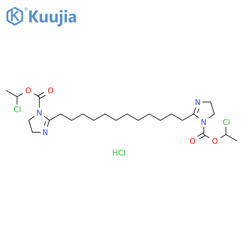 1H-Imidazole-1-carboxylic acid, 2,2'-(1,12-dodecanediyl)bis[4,5-dihydro-, bis(1-chloroethyl) ester, dihydrochloride (9CI) structure