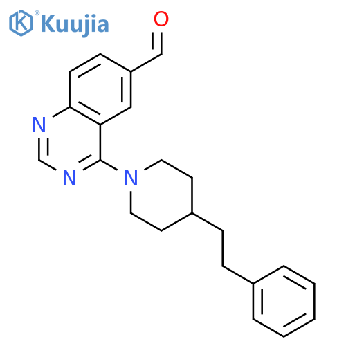 6-Quinazolinecarboxaldehyde, 4-[4-(2-phenylethyl)-1-piperidinyl]- structure