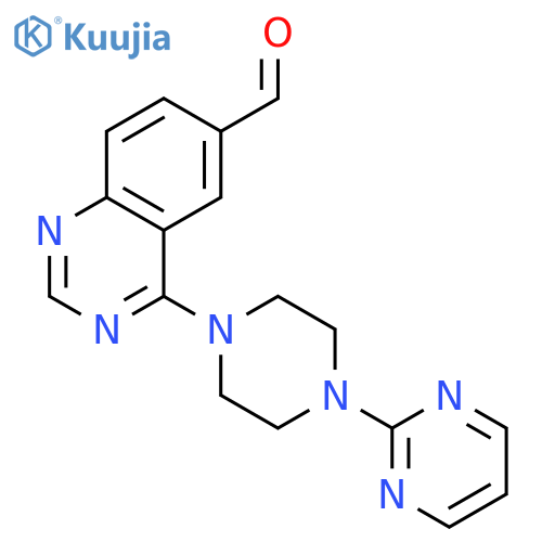 6-Quinazolinecarboxaldehyde, 4-[4-(2-pyrimidinyl)-1-piperazinyl]- structure