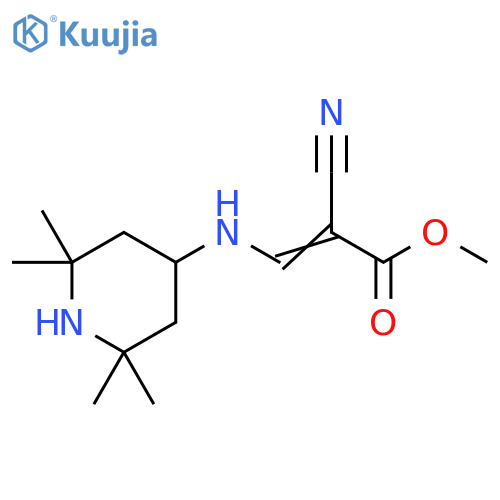 2-Propenoic acid, 2-cyano-3-[(2,2,6,6-tetramethyl-4-piperidinyl)amino]-, methyl ester structure