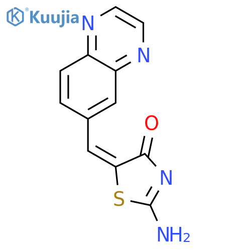 4(5H)-Thiazolone, 2-amino-5-(6-quinoxalinylmethylene)- structure
