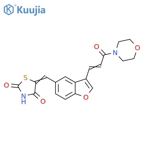 Morpholine,4-[3-[5-[(2,4-dioxo-5-thiazolidinylidene)methyl]-3-benzofuranyl]-1-oxo-2-propenyl]- structure