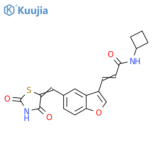 2-Propenamide,N-cyclobutyl-3-[5-[(2,4-dioxo-5-thiazolidinylidene)methyl]-3-benzofuranyl]- structure