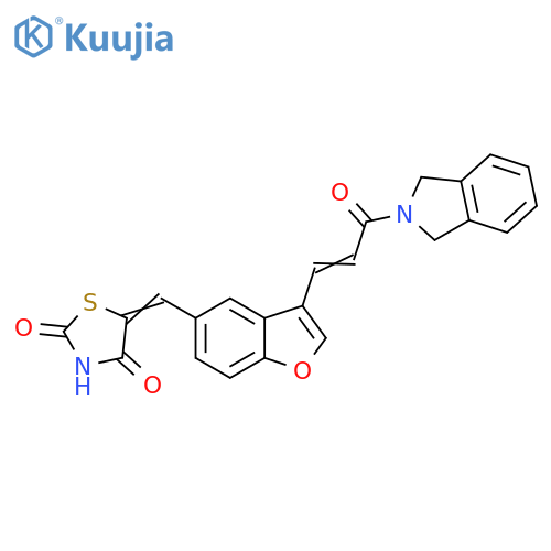 1H-Isoindole,2-[3-[5-[(2,4-dioxo-5-thiazolidinylidene)methyl]-3-benzofuranyl]-1-oxo-2-propenyl]-2,3-dihydro- structure