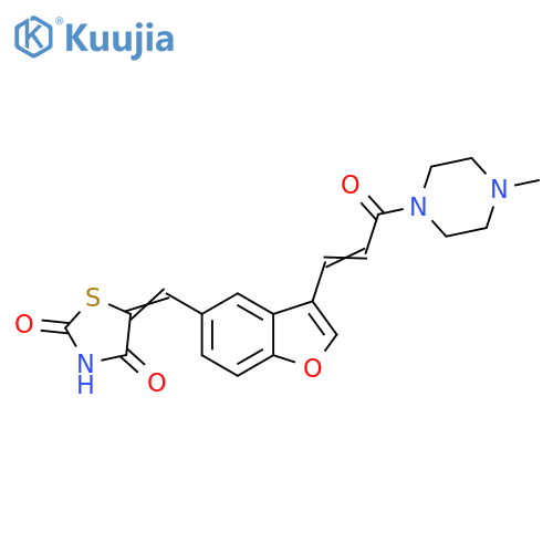 Piperazine,1-[3-[5-[(2,4-dioxo-5-thiazolidinylidene)methyl]-3-benzofuranyl]-1-oxo-2-propenyl]-4-methyl- structure