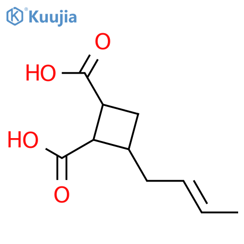 1,2-Cyclobutanedicarboxylic acid, 3-(2-butenyl)- structure