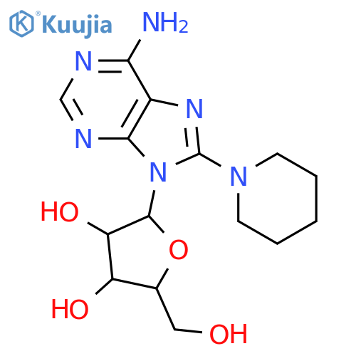 9H-Purin-6-amine, 9-b-D-arabinofuranosyl-8-(1-piperidinyl)- structure